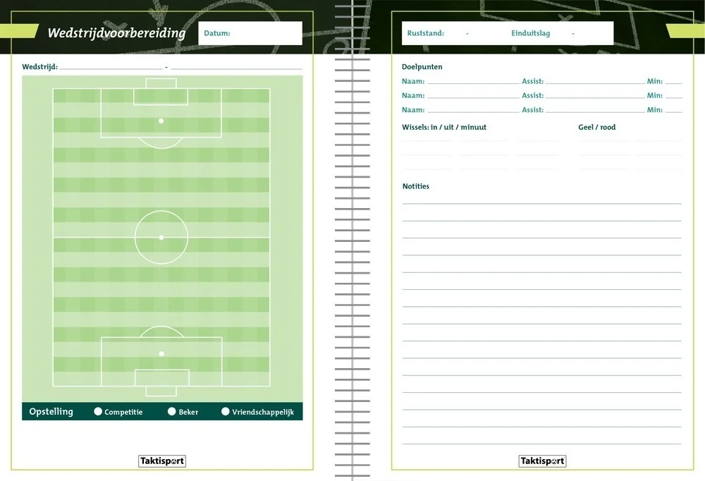 Notitieset Voetbal 5 delig: Wedstrijdboek, Trainingsboek en 3 blokken - Afbeelding 2